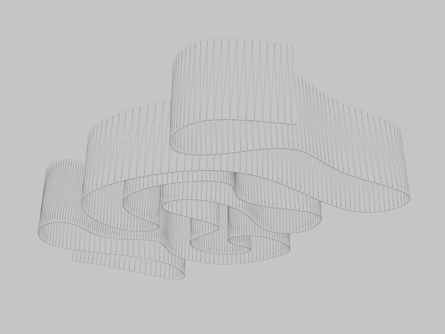 Organic Wave Ceiling Panel Decorative 3D Model Fancy 3D model_3