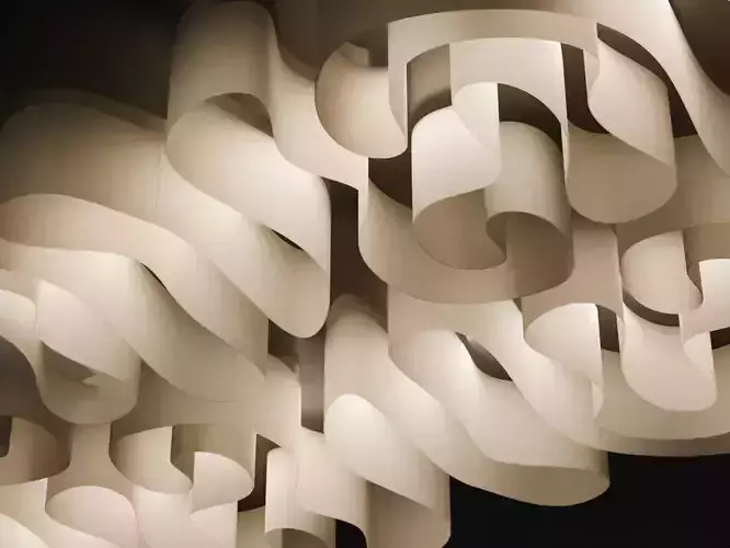 Organic Wave Ceiling Panel Decorative 3D Model Fancy 3D model