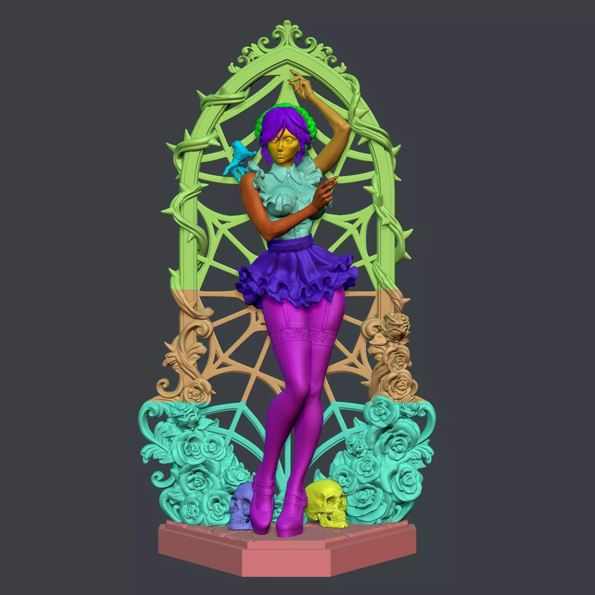Scream Queens Wednesday STL Printable 3D model 3D model_8
