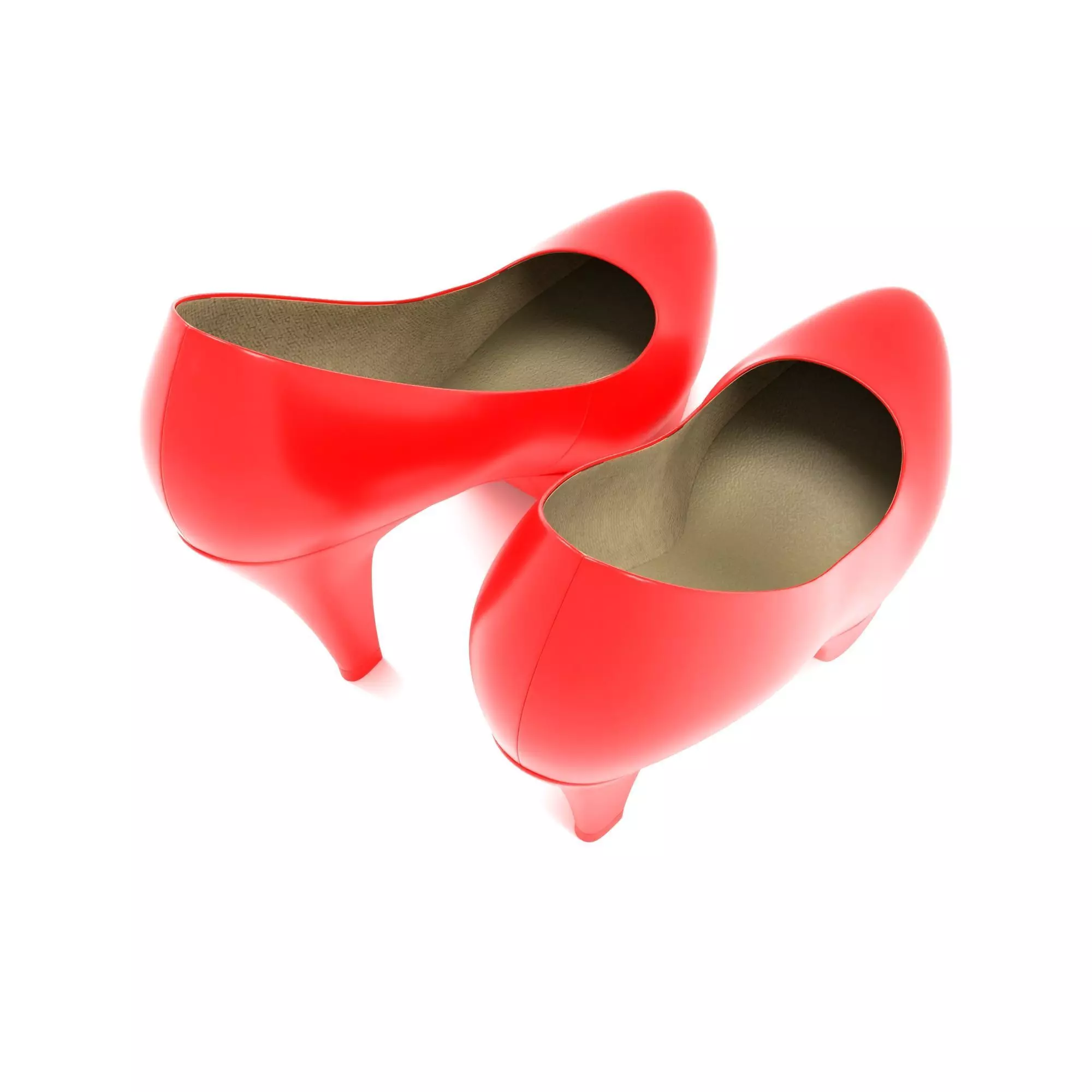 red hi heel 3D model_3