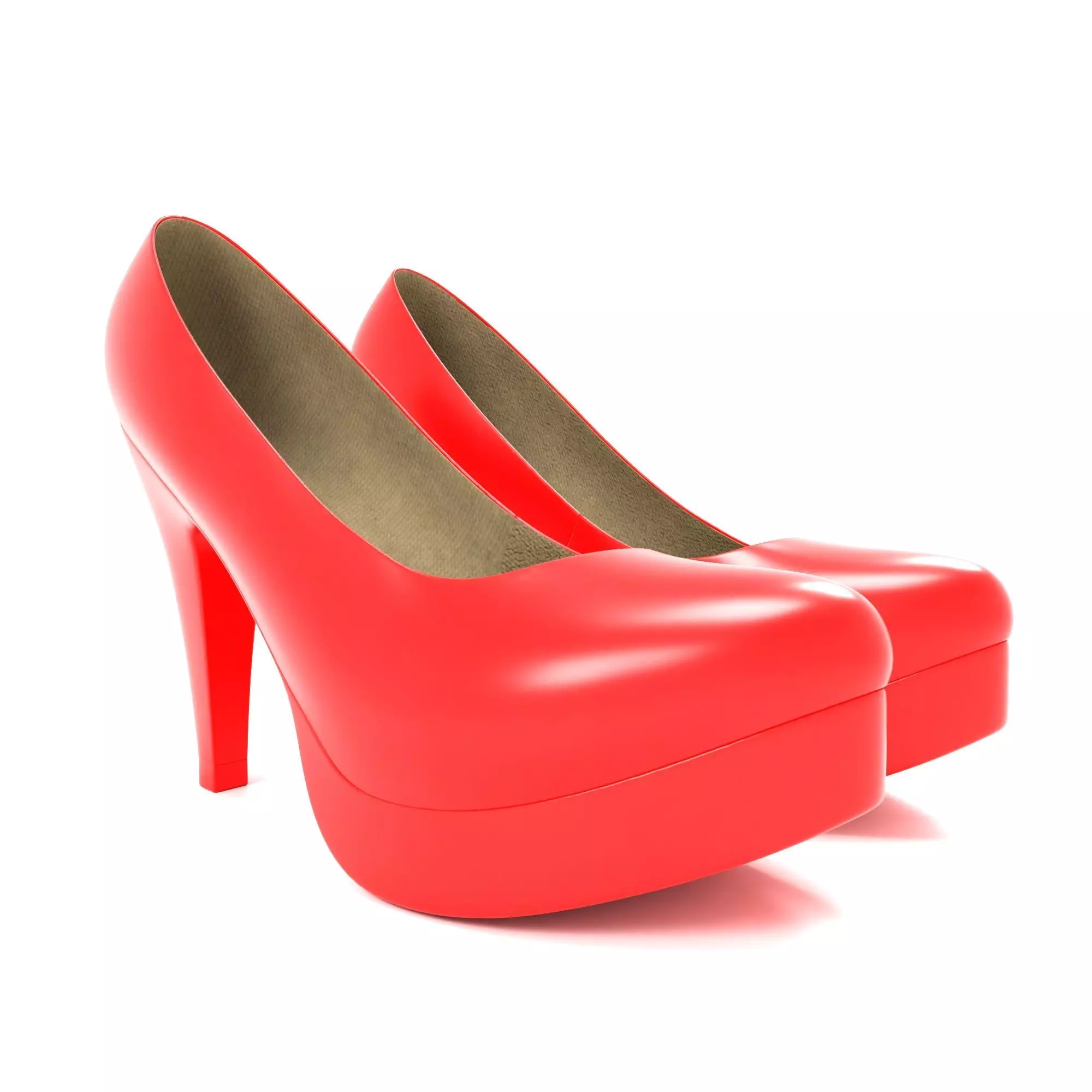 red hi heel 3D model_2