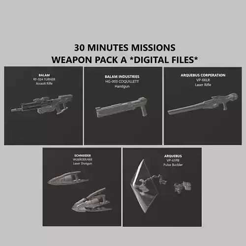 30 Minutes Missions Weapon Pack A Armored Core 6 3D print model