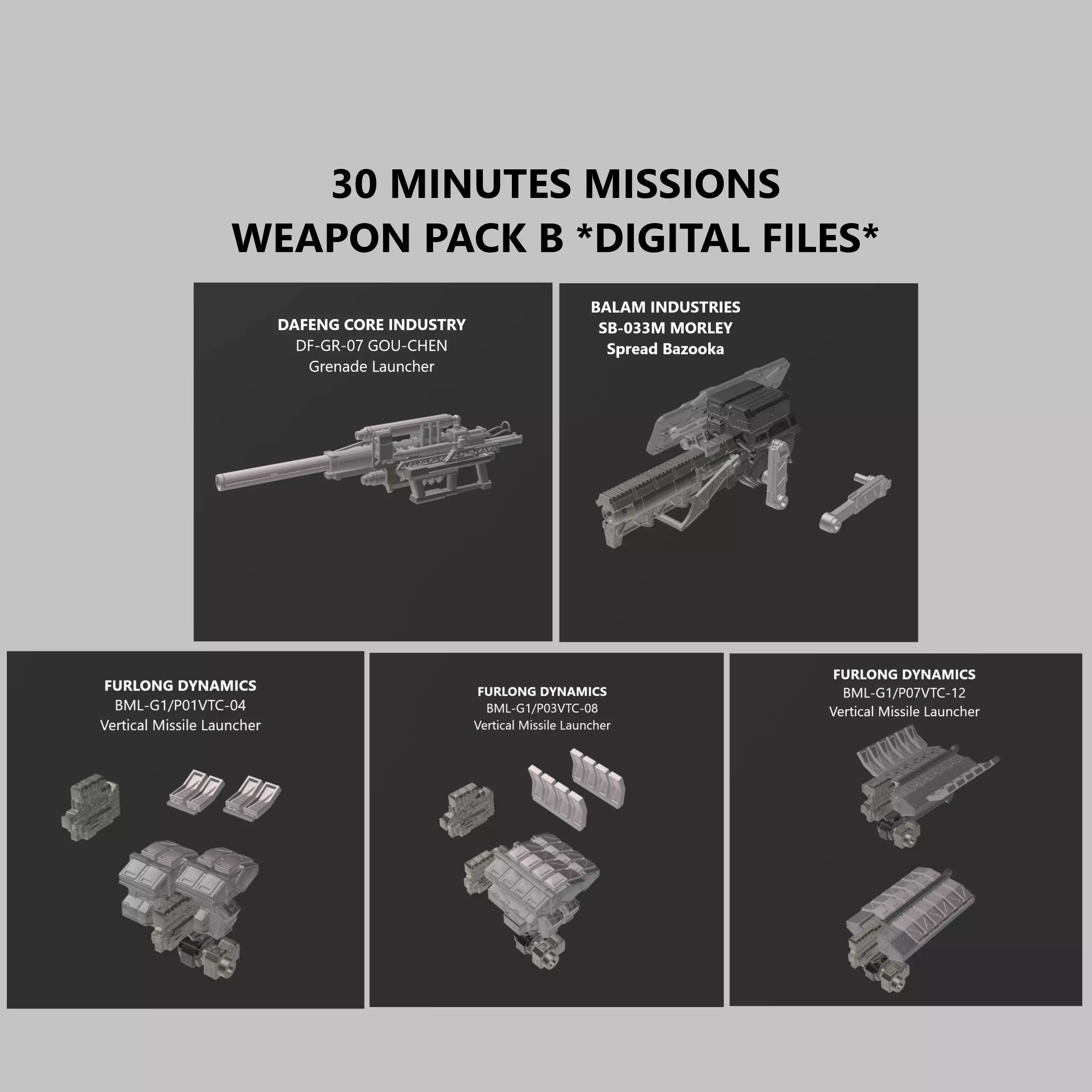 30 Minutes Missions Weapon Pack B Armored Core 6 3D print model