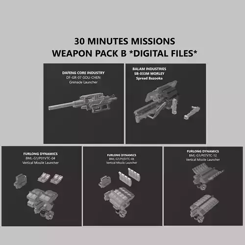30 Minutes Missions Weapon Pack B Armored Core 6 3D print model