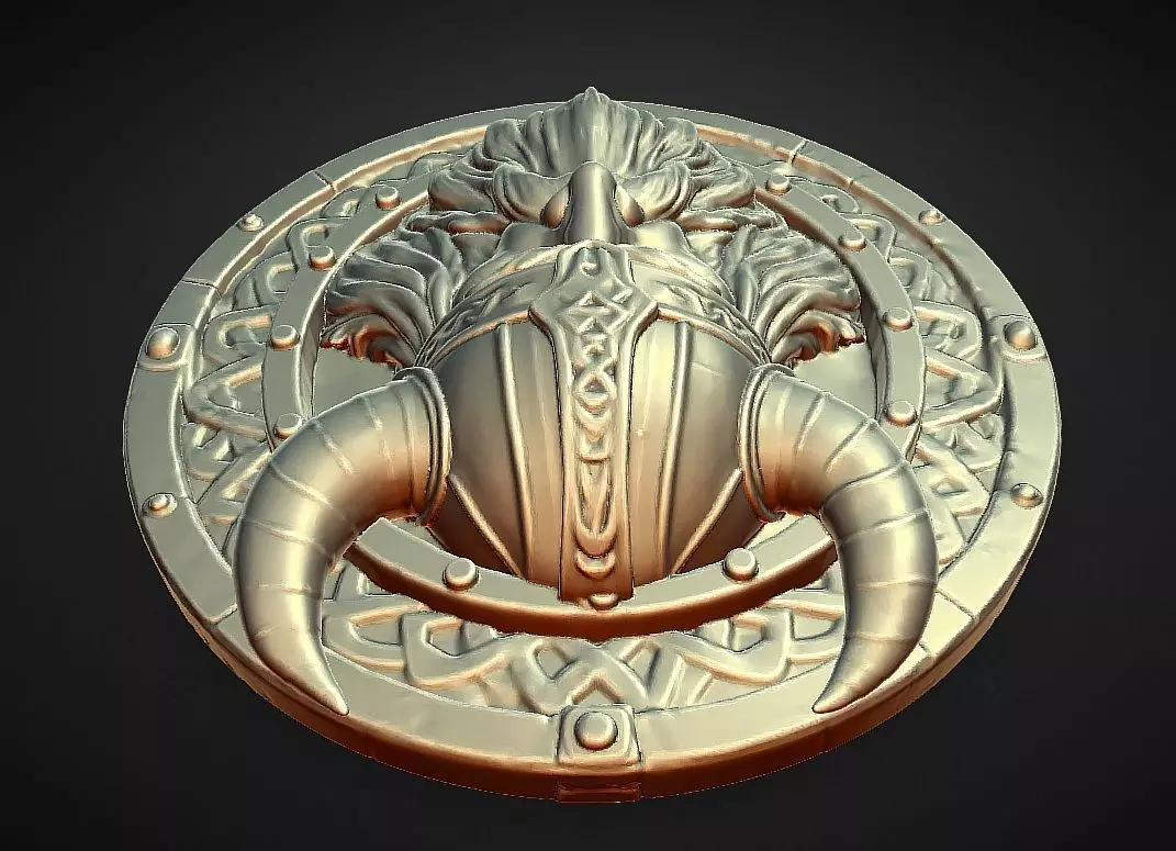 viking norse Drengr wall shield 3D print model_5