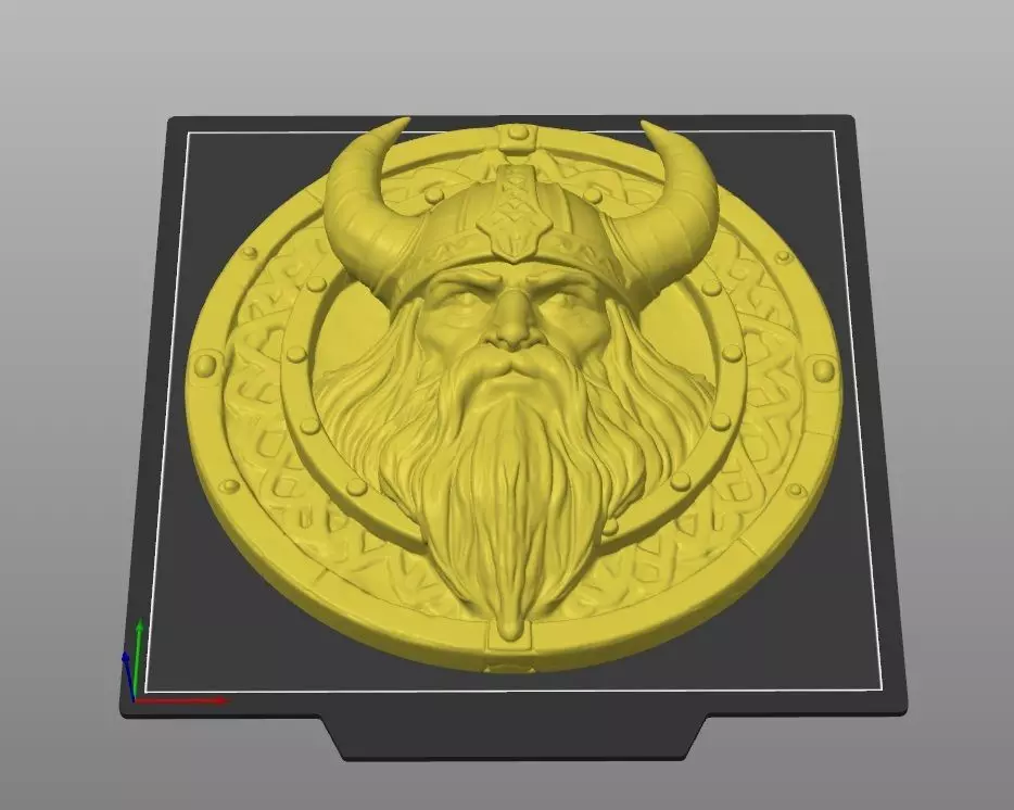 viking norse Drengr wall shield 3D print model_7