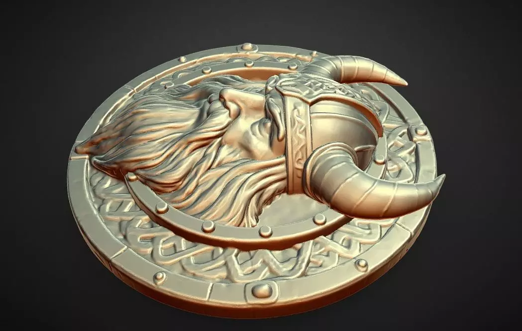 viking norse Drengr wall shield 3D print model_2