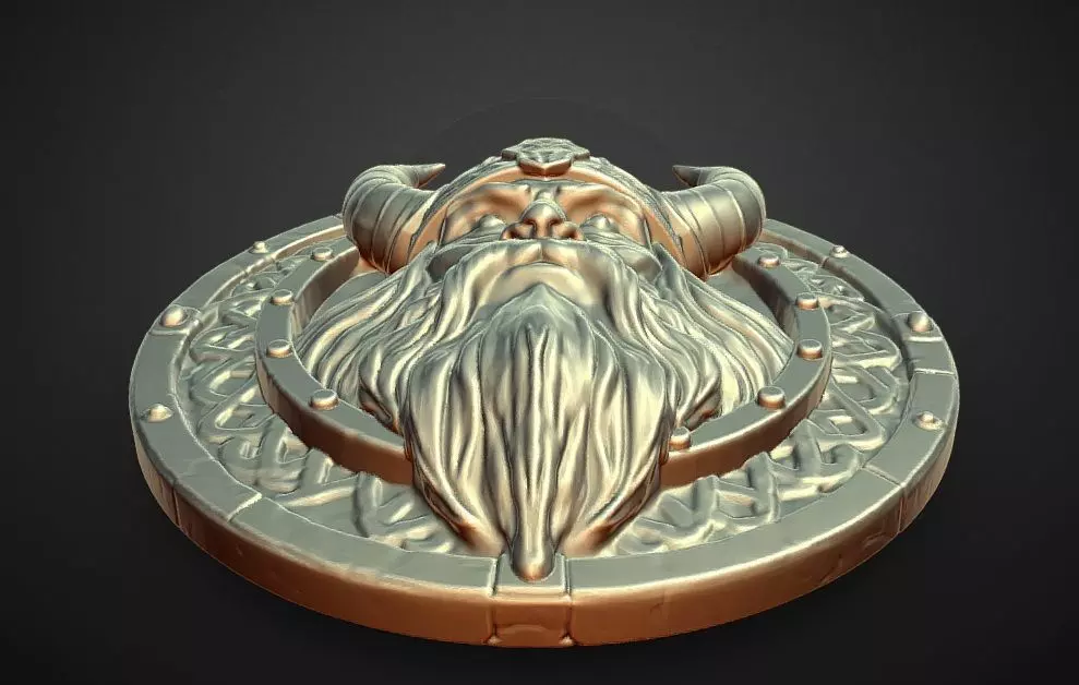 viking norse Drengr wall shield 3D print model_1