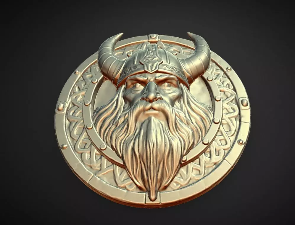 viking norse Drengr wall shield 3D print model_3