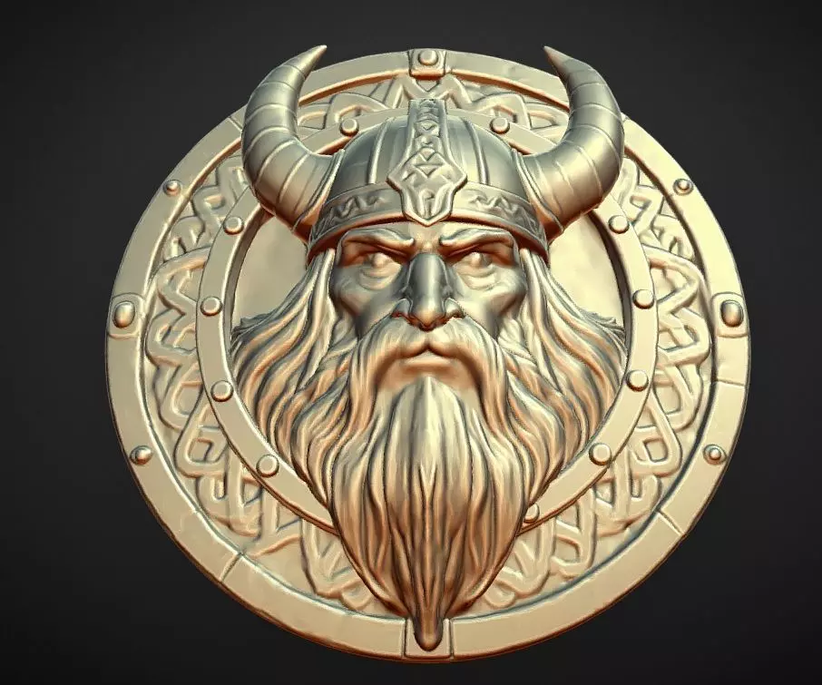 viking norse Drengr wall shield 3D print model_0