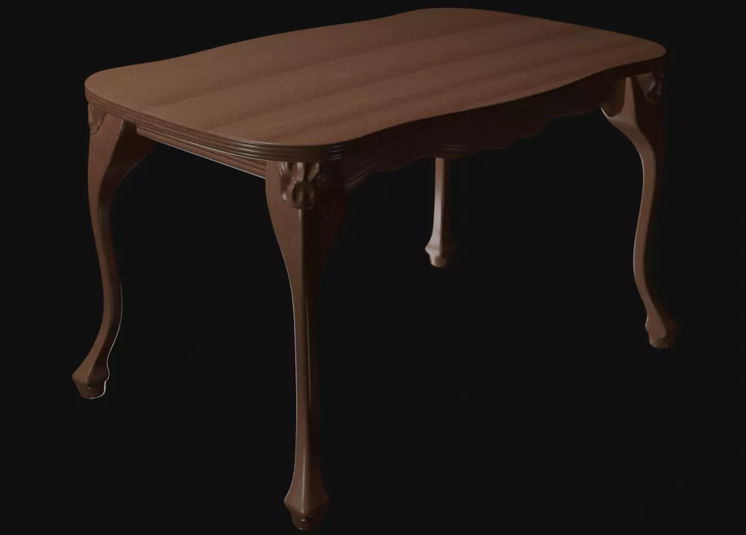 Hall Table Walnut 3D model_5