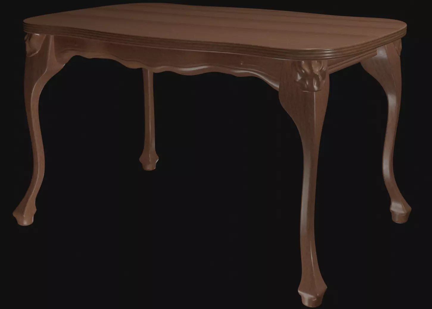 Hall Table Walnut 3D model_1