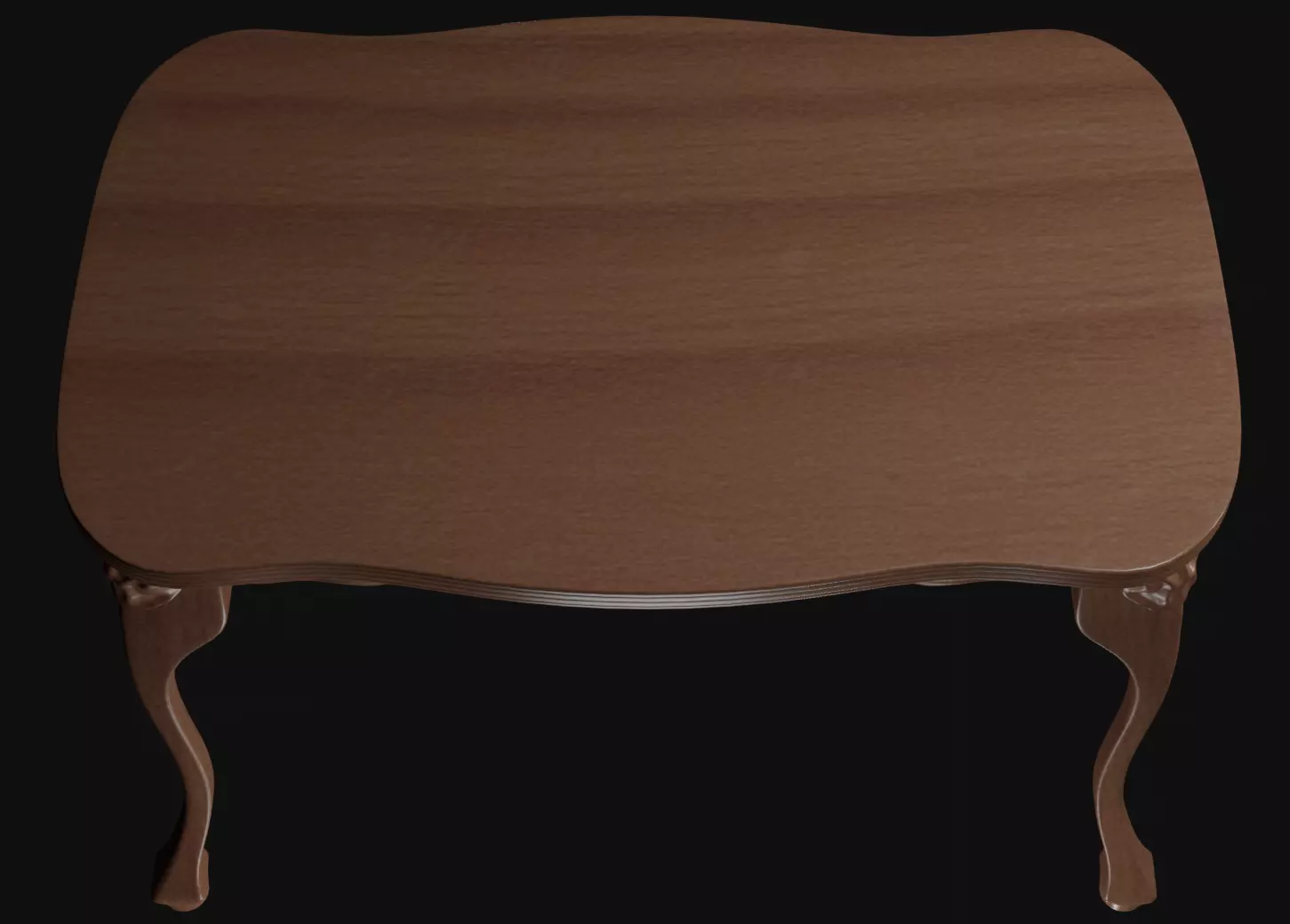 Hall Table Walnut 3D model_9