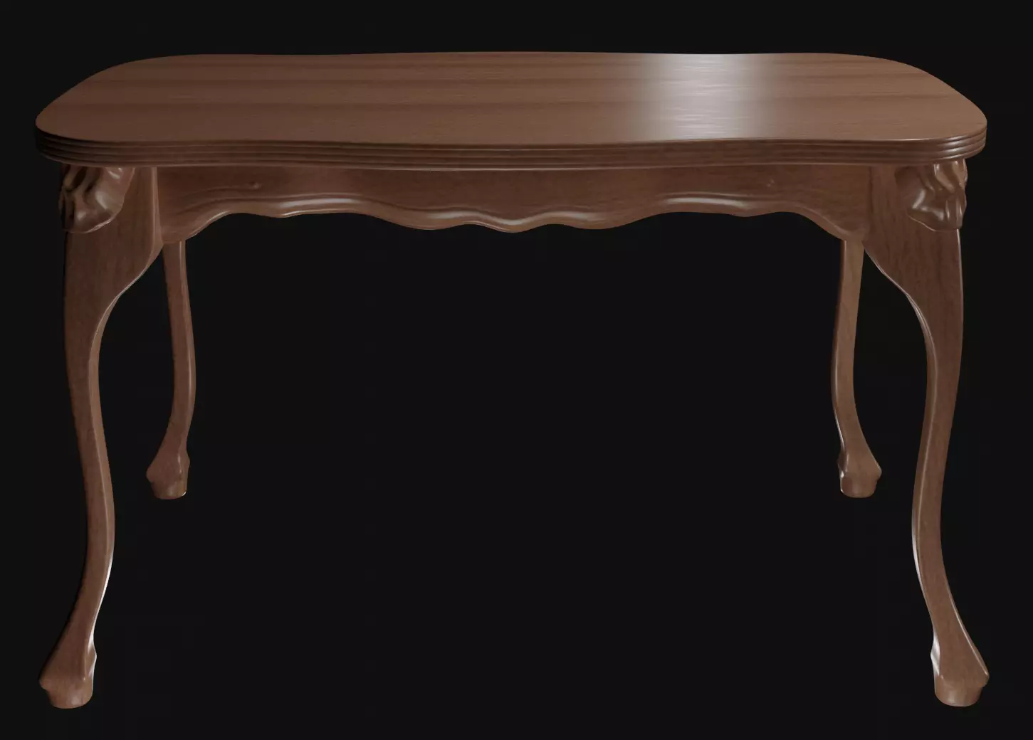 Hall Table Walnut 3D model_3