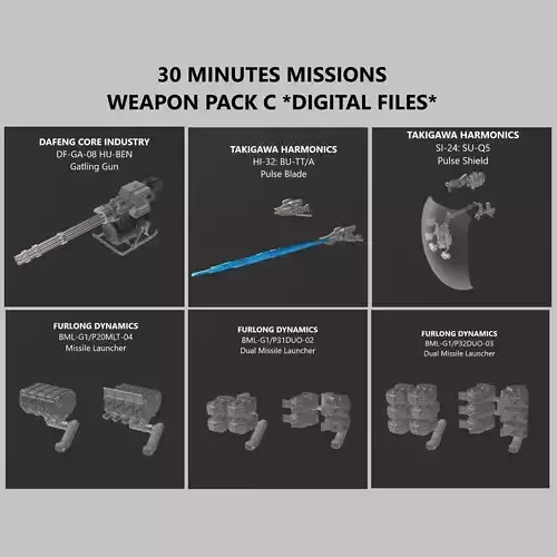 30 Minutes Missions Weapon Pack C Armored Core 6 3D print model