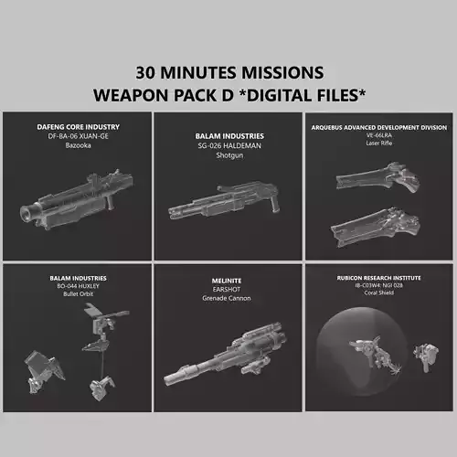 30 Minutes Missions Weapon Pack D Armored Core 6 3D print model