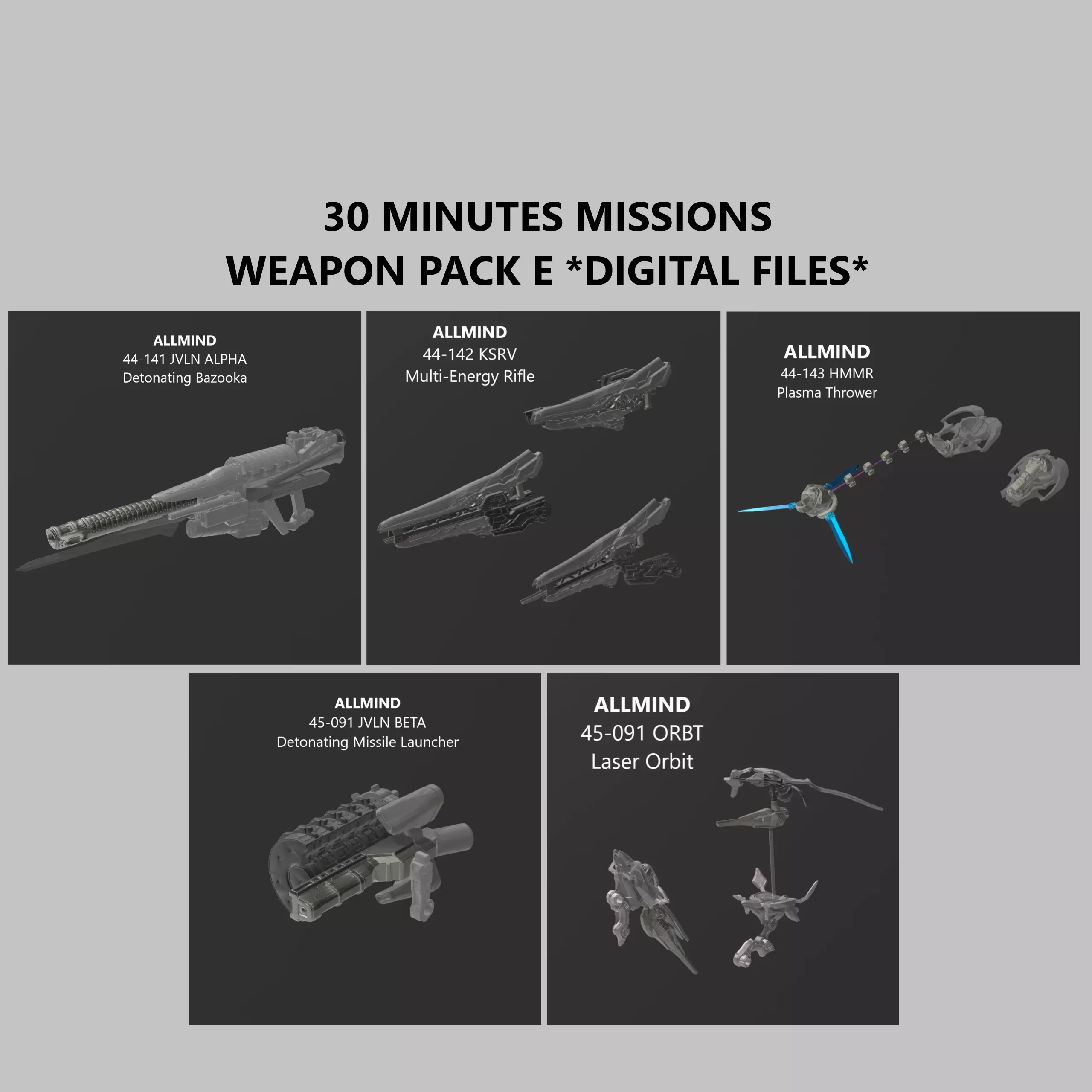 30 Minutes Missions Weapon Pack E Armored Core 6 3D print model_0