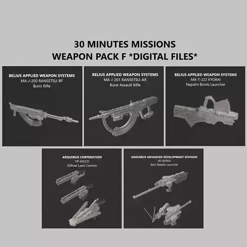 30 Minutes Missions Weapon Pack F Armored Core 6 3D print model