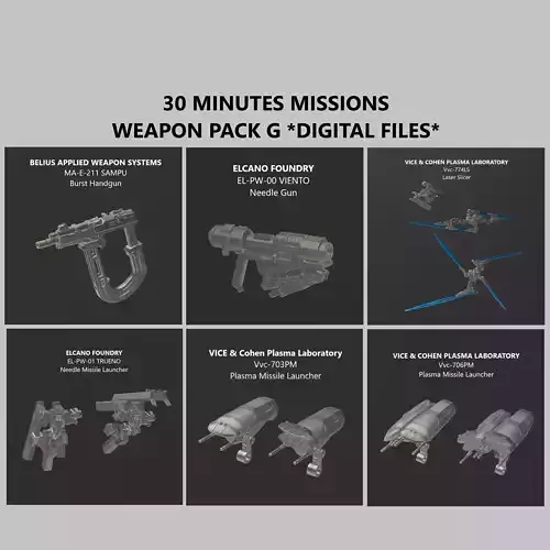 30 Minutes Missions Weapon Pack G Armored Core 6 3D print model