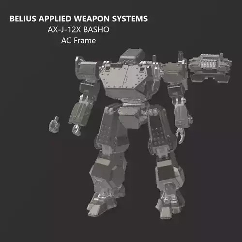 30 Minutes Missions AX-J-12X BASHO AC Frame Pack Armored Core 6 3D print model
