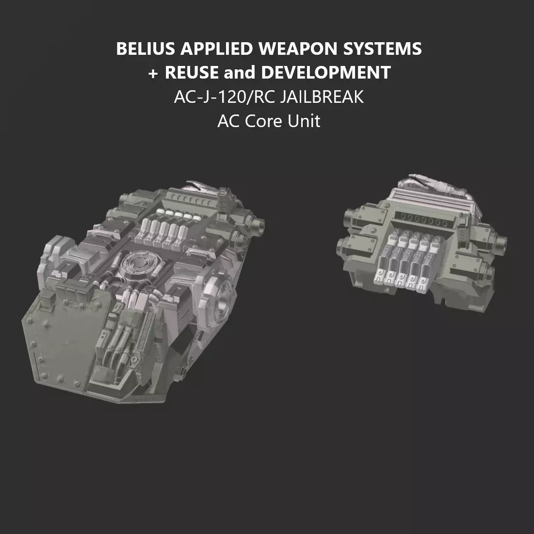 30MM AX-J-12X RC JAILBREAK AC Frame Pack Armored Core 6 3D print model_2