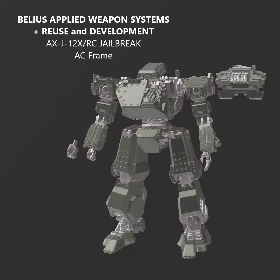 30MM AX-J-12X RC JAILBREAK AC Frame Pack Armored Core 6 3D print model_0