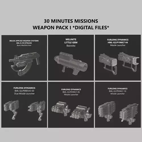 30 Minutes Missions Weapon Pack I Armored Core 6 3D print model
