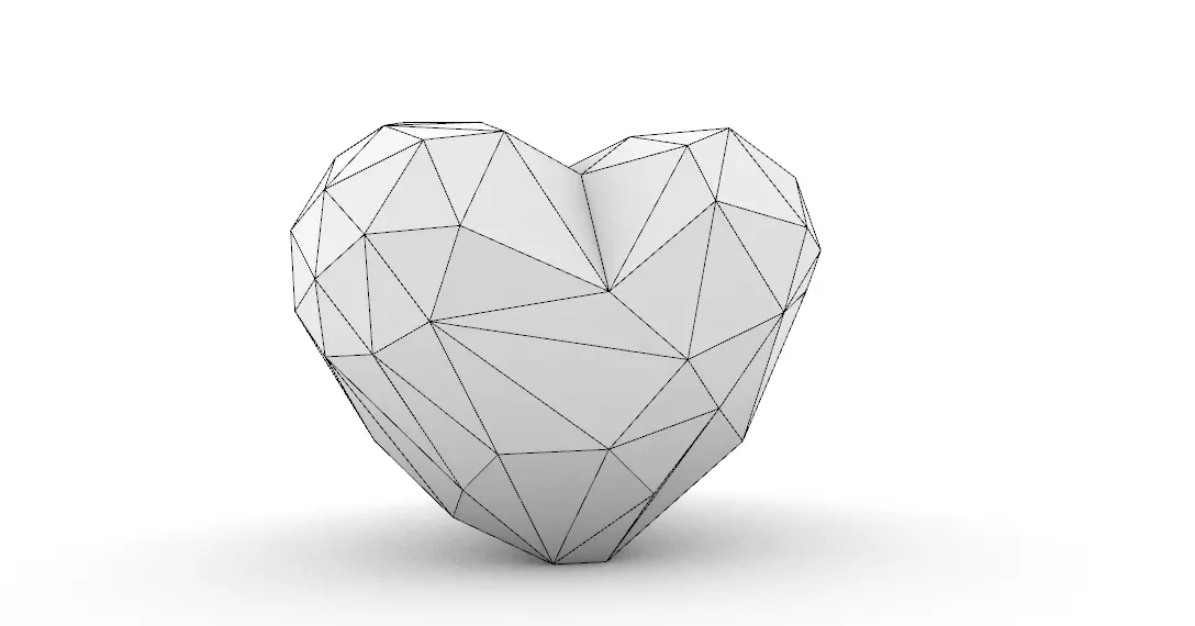 origami  heart shape 3D print model_4