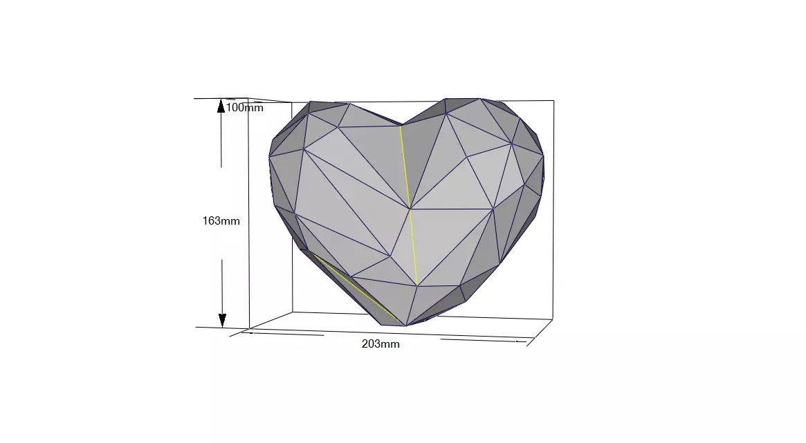 origami  heart shape 3D print model_10