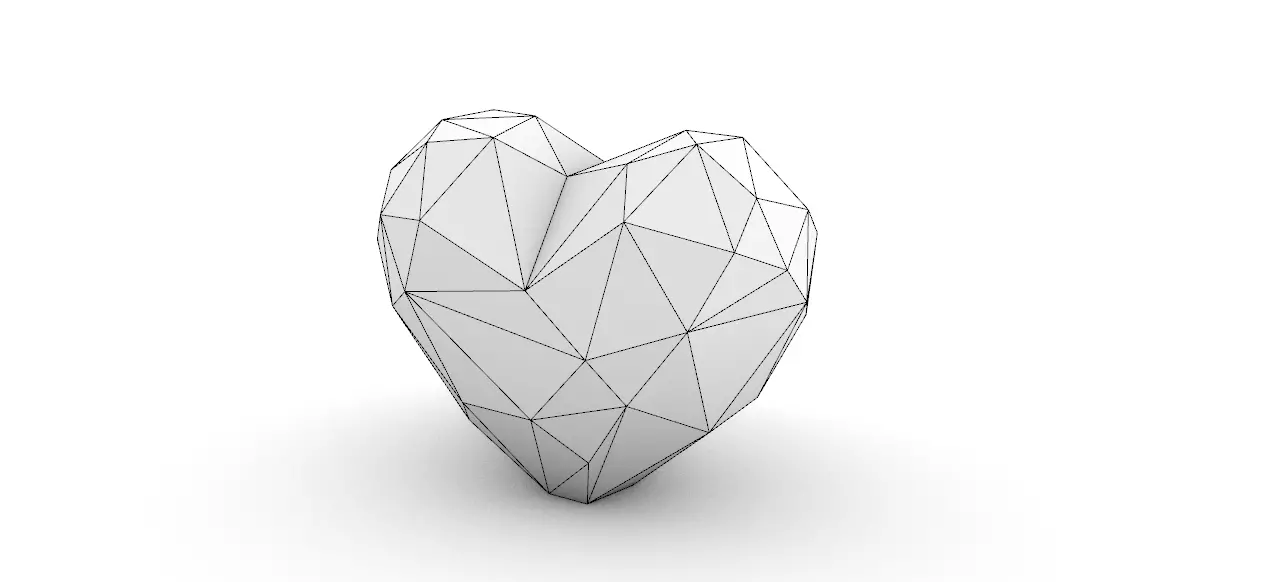 origami  heart shape 3D print model_0