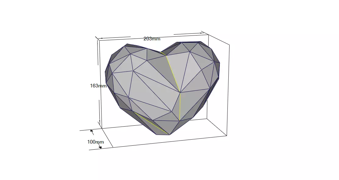 origami  heart shape 3D print model_12