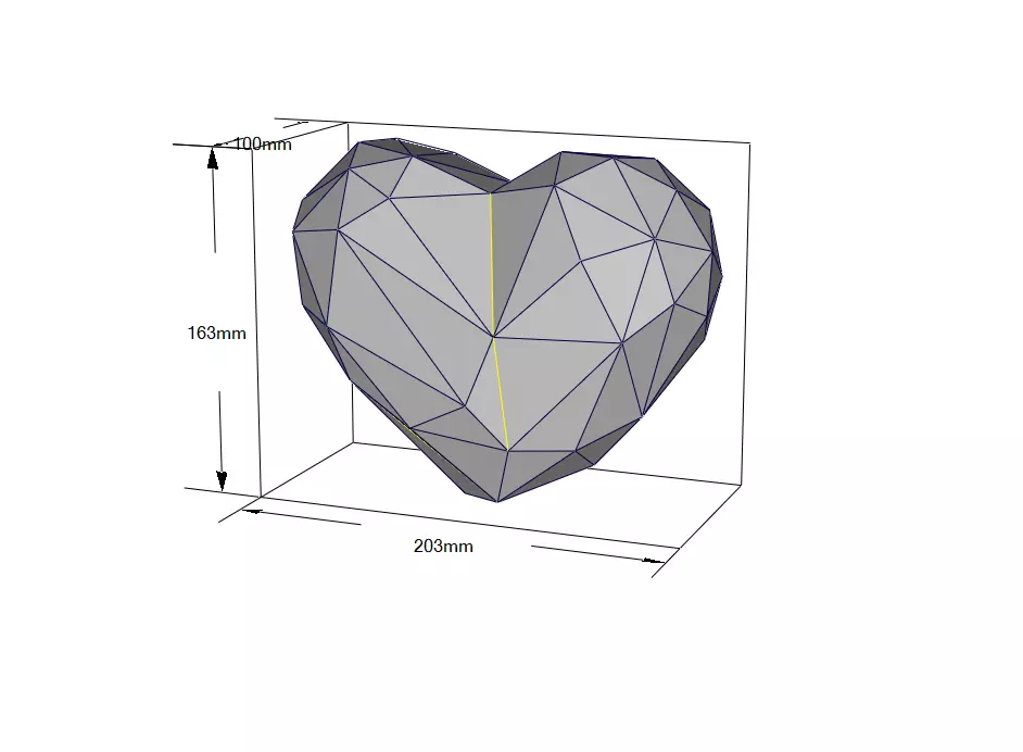 origami  heart shape 3D print model_8