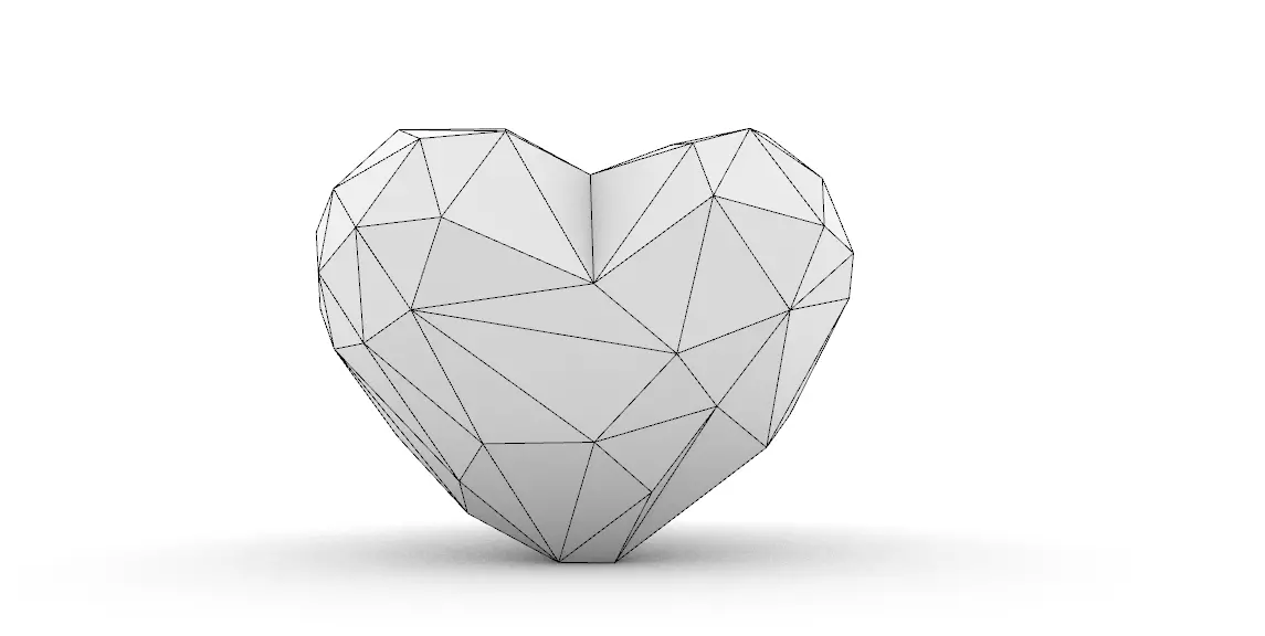 origami  heart shape 3D print model_6