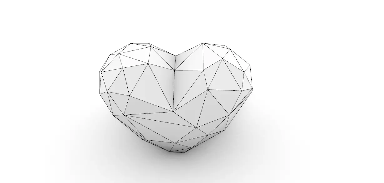 origami  heart shape 3D print model_3