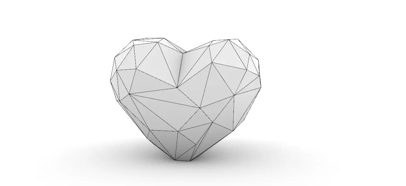 origami  heart shape 3D print model_1
