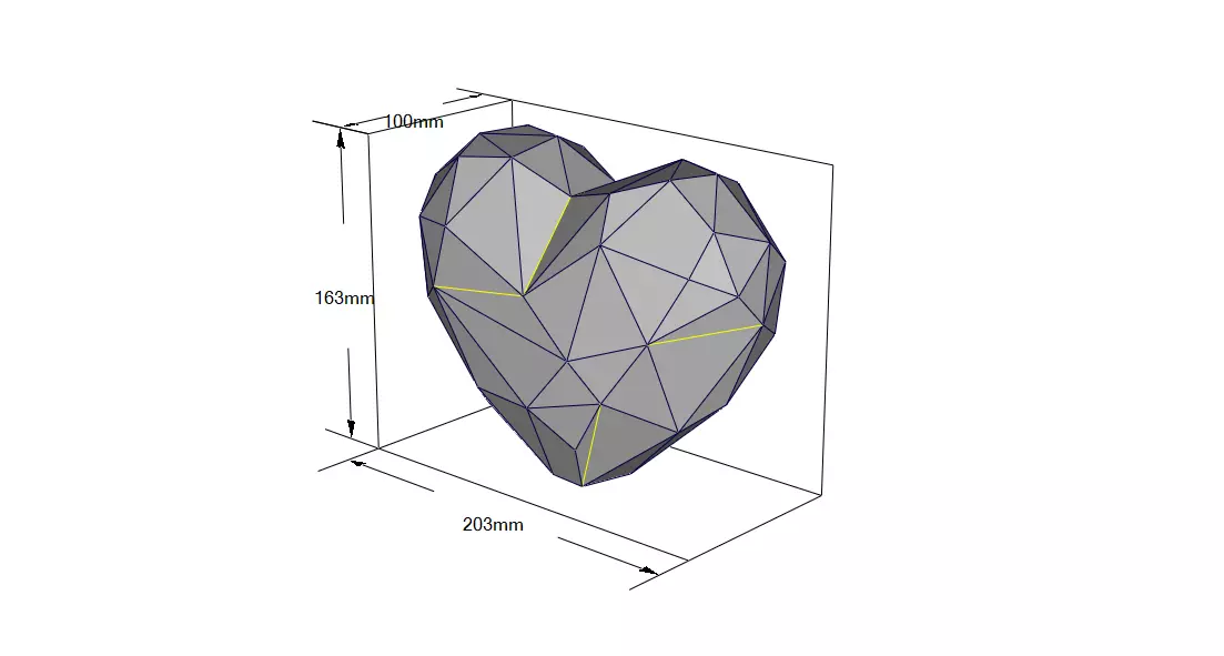 origami  heart shape 3D print model_11