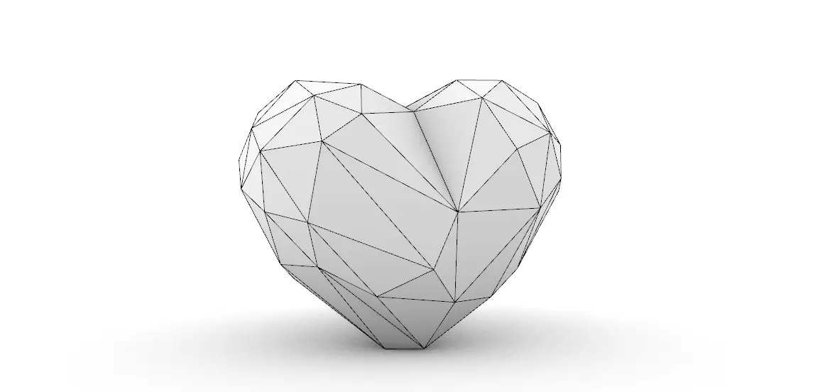 origami  heart shape 3D print model_5