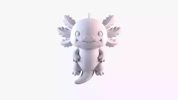 Axolotl Keychain Cute Amphibian 3D STL Printable Fantasy Charm 3D print model