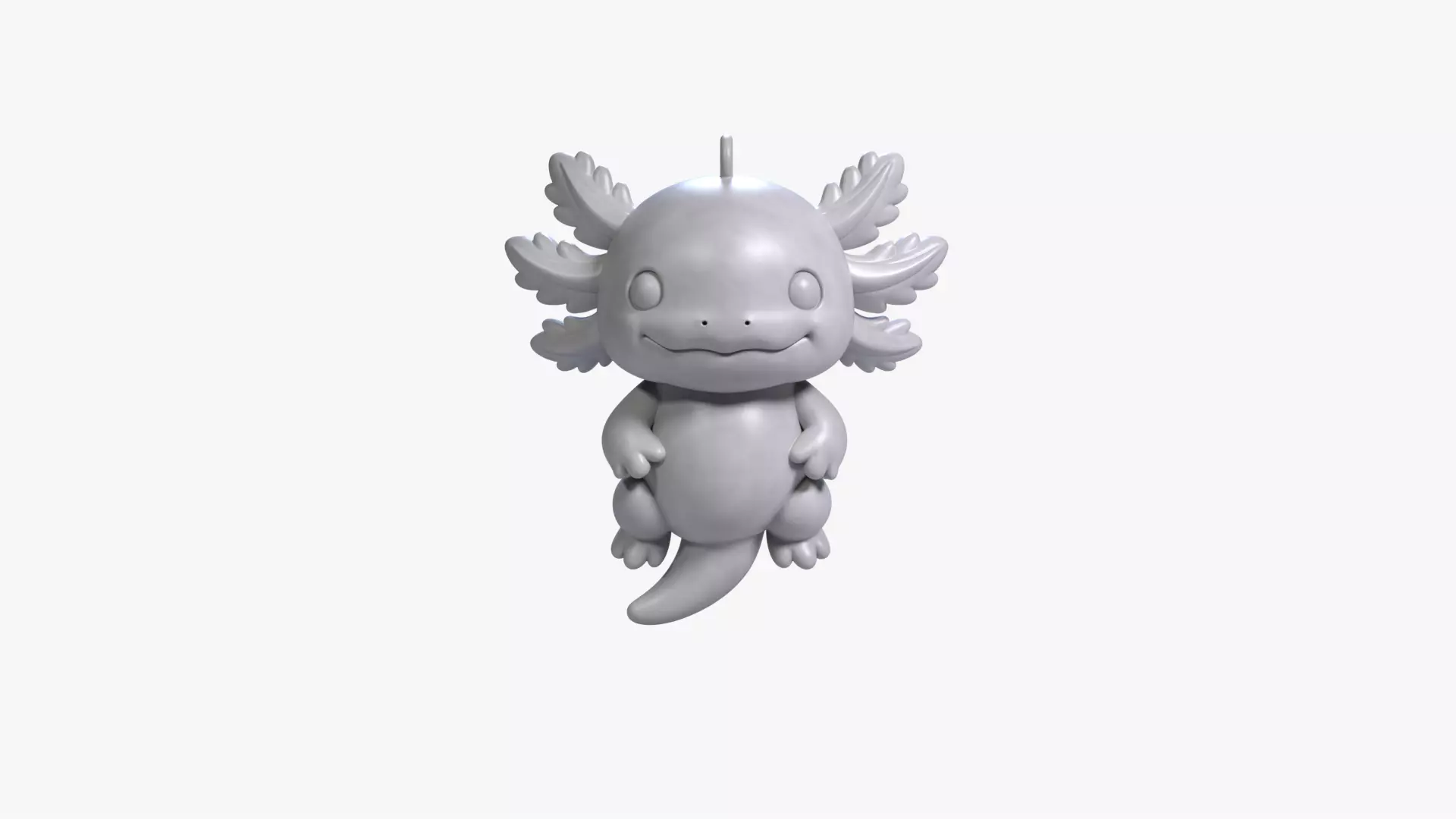 Axolotl Keychain Cute Amphibian 3D STL Printable Fantasy Charm 3D print model