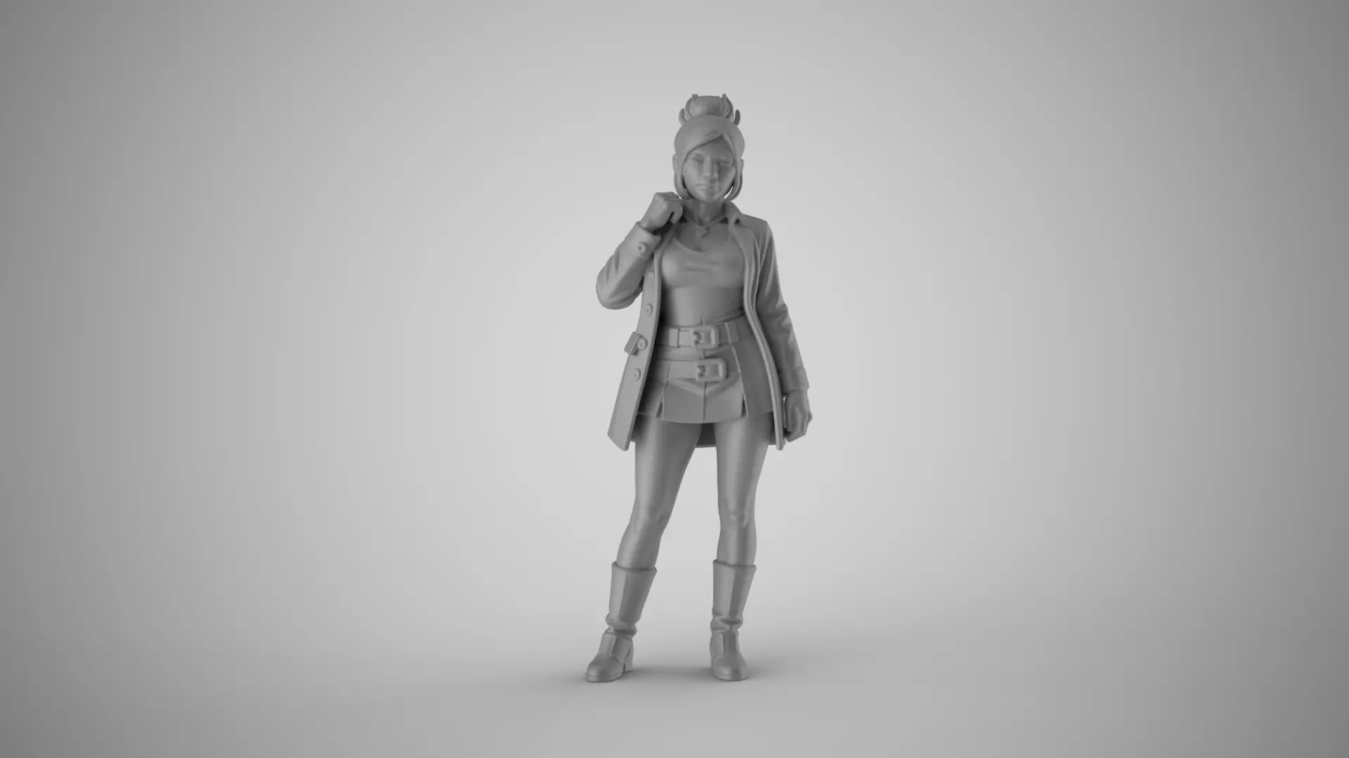 Strong Standing Woman 3D print model_0