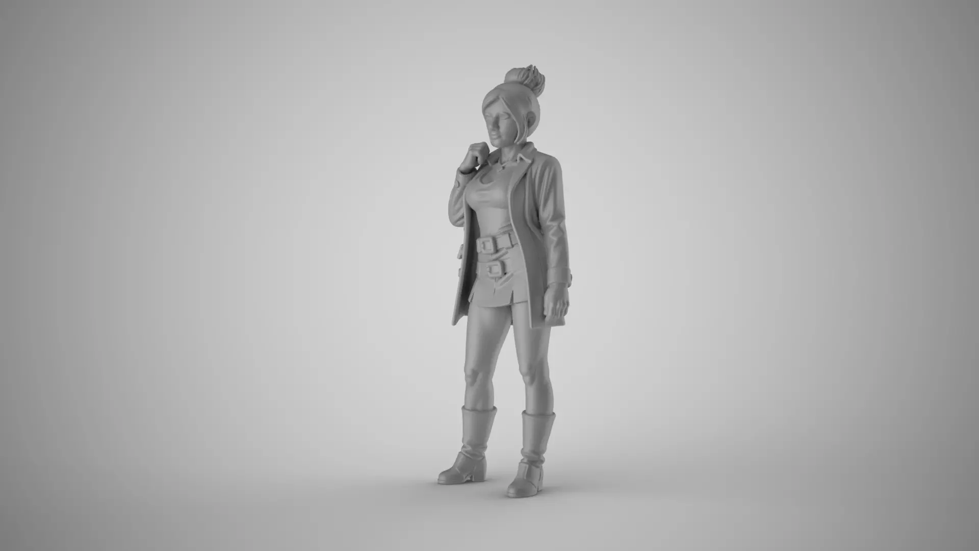 Strong Standing Woman 3D print model_7