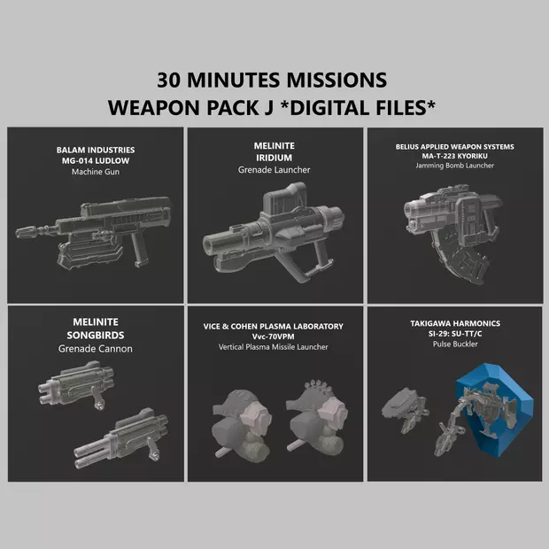 30 Minutes Missions Weapon Pack J Armored Core 6 3D print model_0