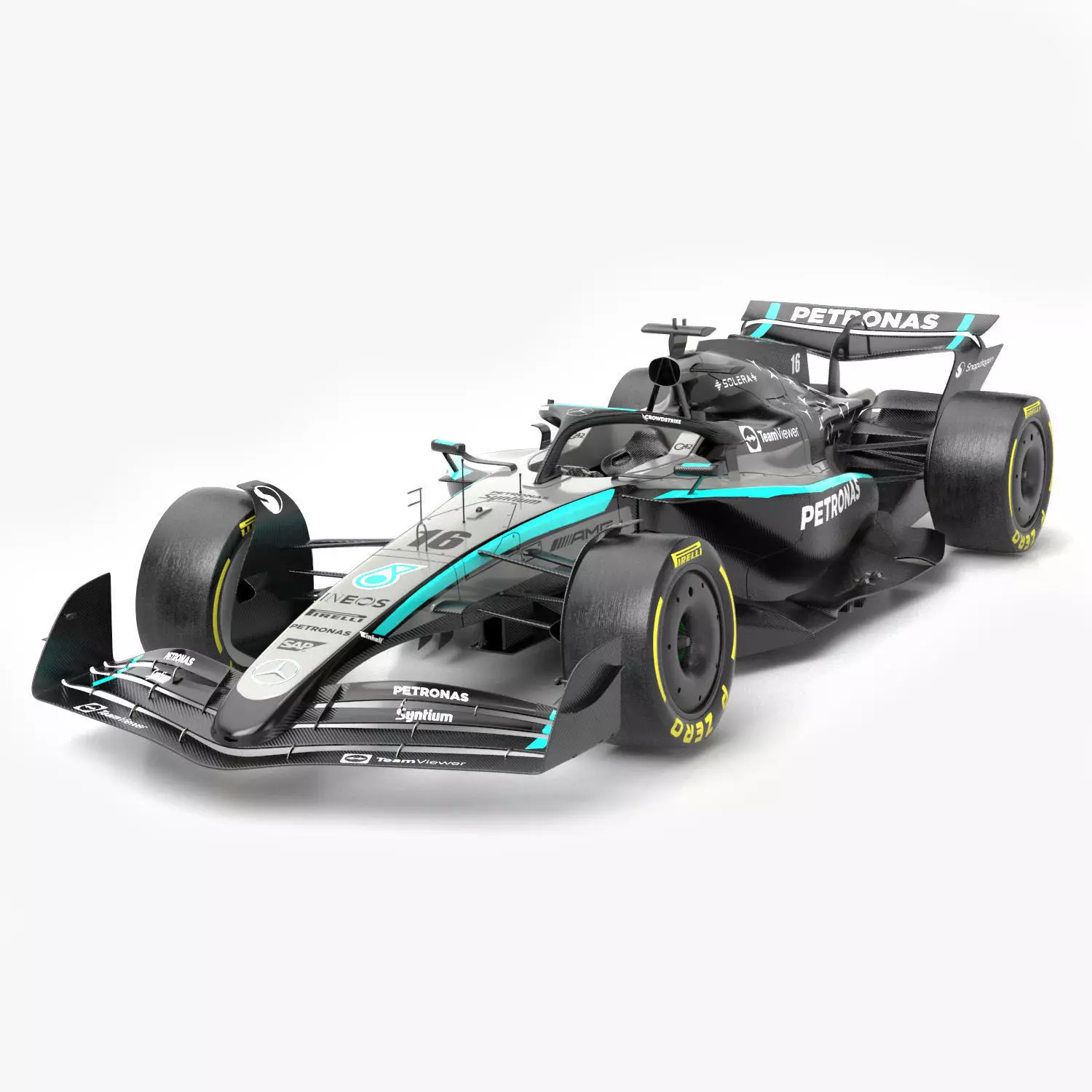 Mercedes F1 W16 2025 Formula 1 car PBR 3D model_0