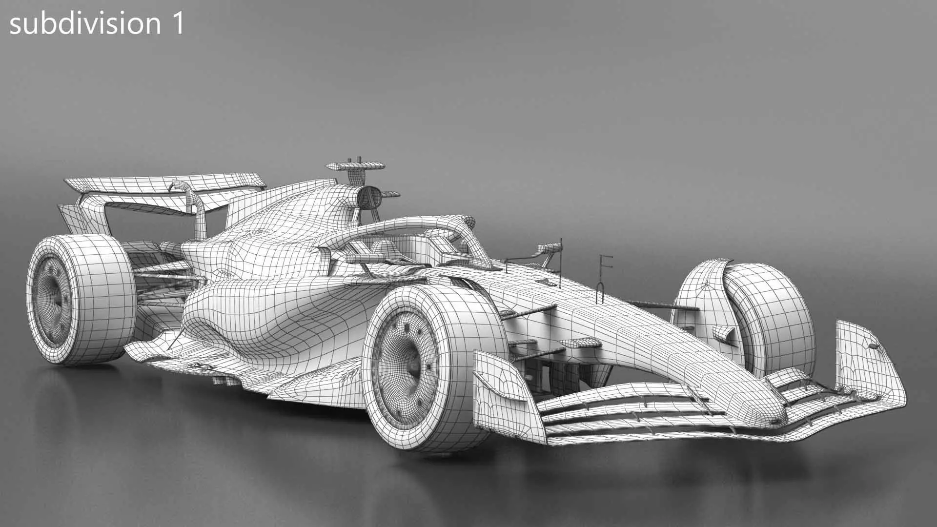 Mercedes F1 W16 2025 Formula 1 car PBR 3D model_14