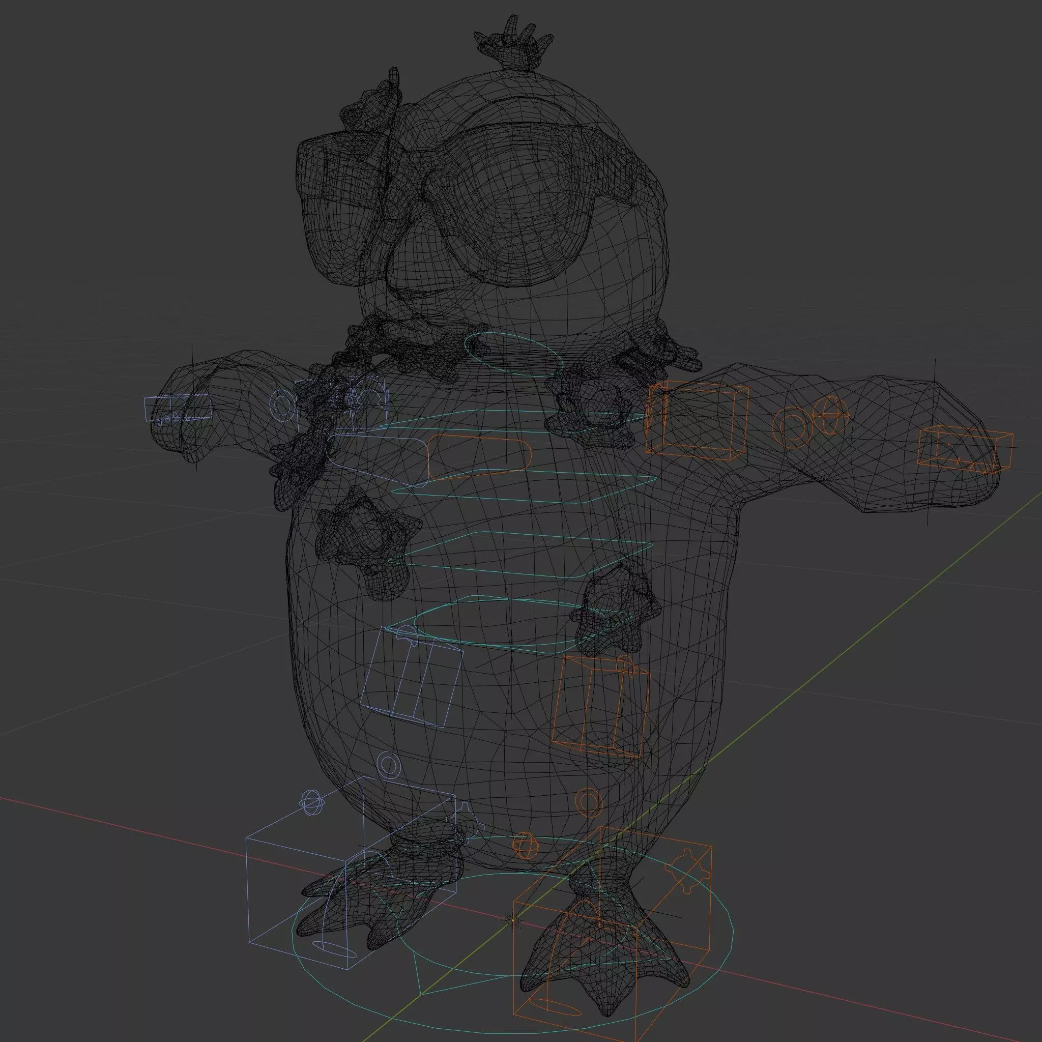 Cool Tropical Penguin Rigged and Animated Character Model Low-poly 3D model_15