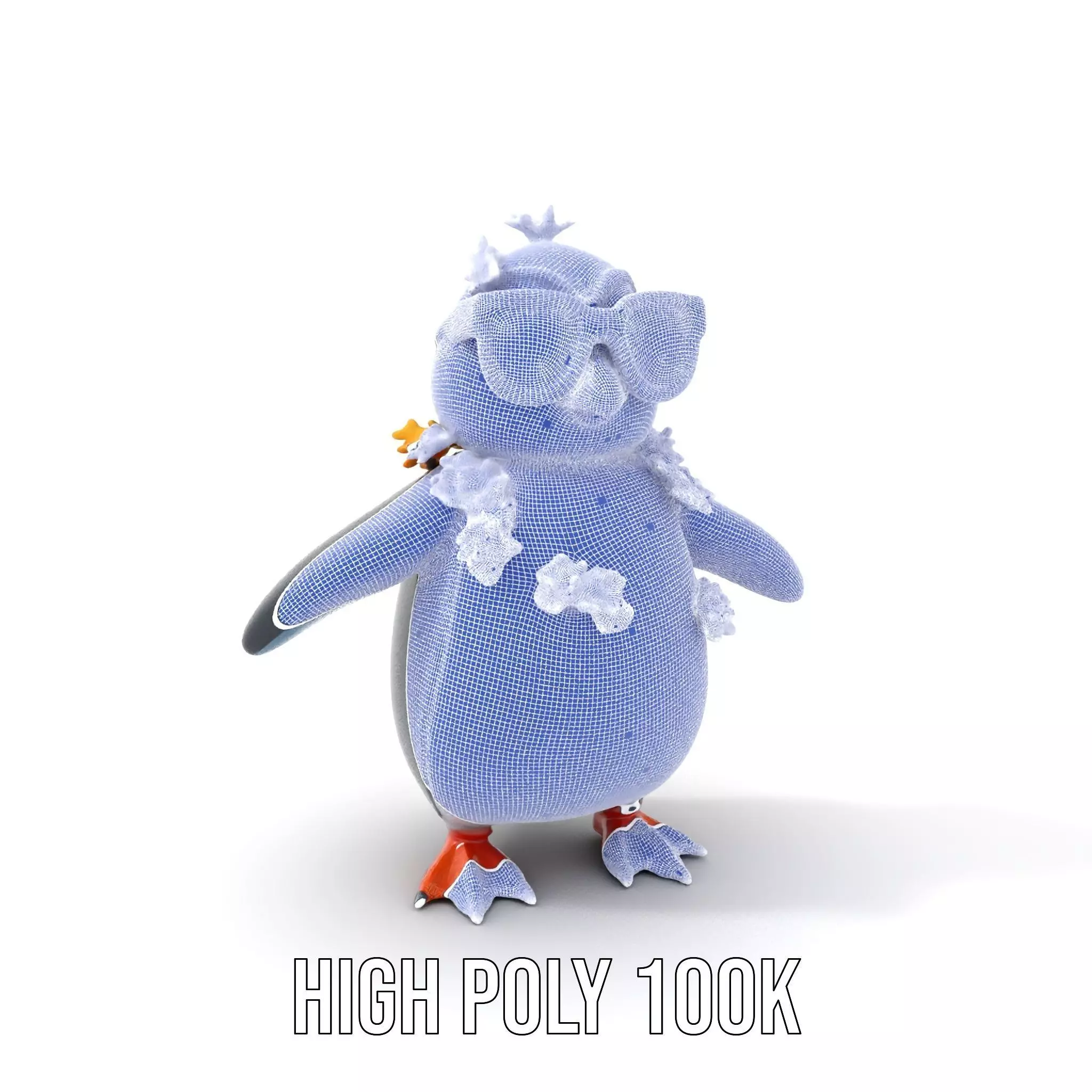 Cool Tropical Penguin Rigged and Animated Character Model Low-poly 3D model_5