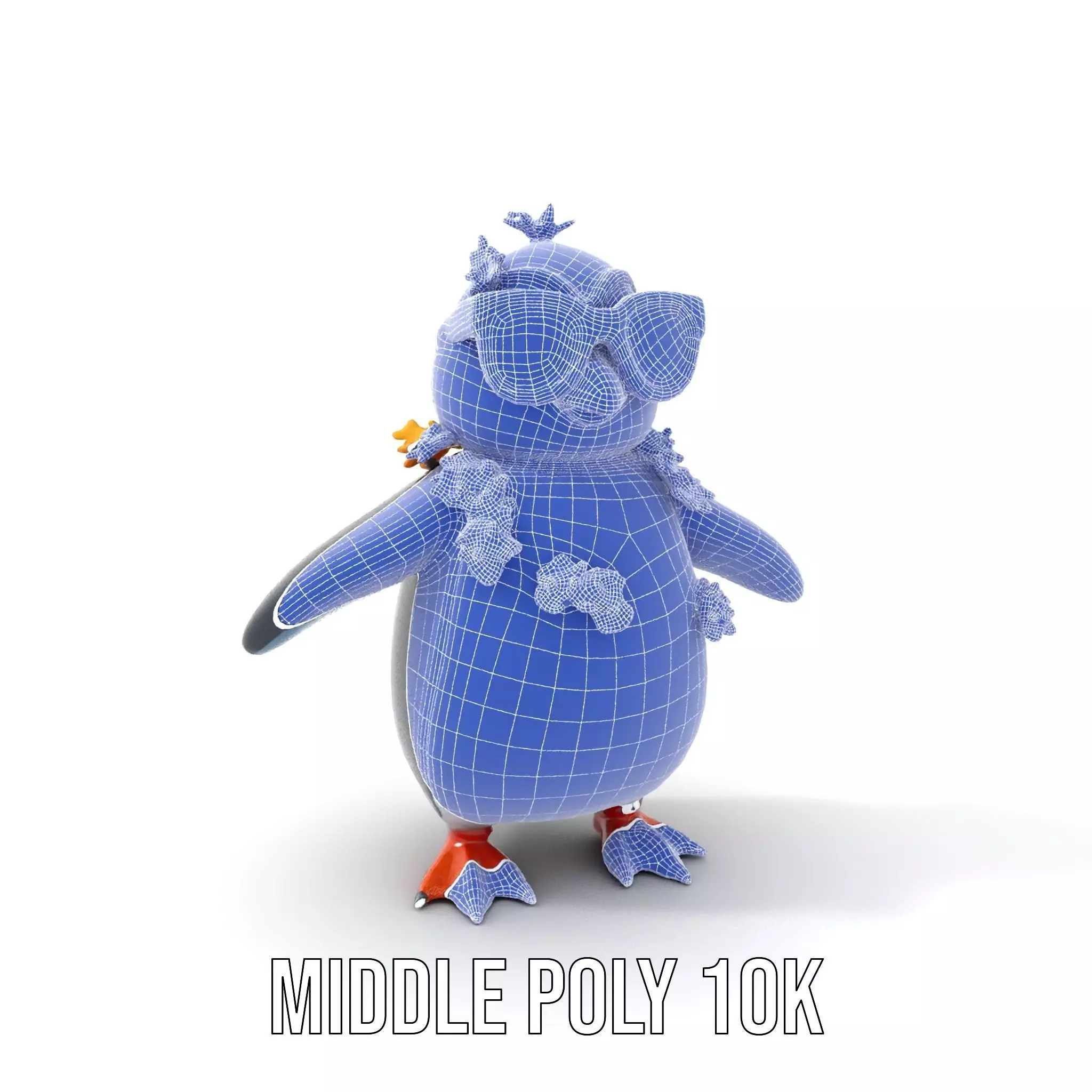 Cool Tropical Penguin Rigged and Animated Character Model Low-poly 3D model_21