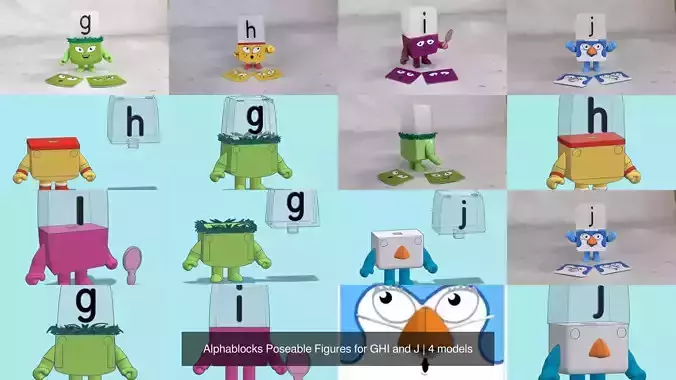 Alphablocks Poseable Figures for GHI and J