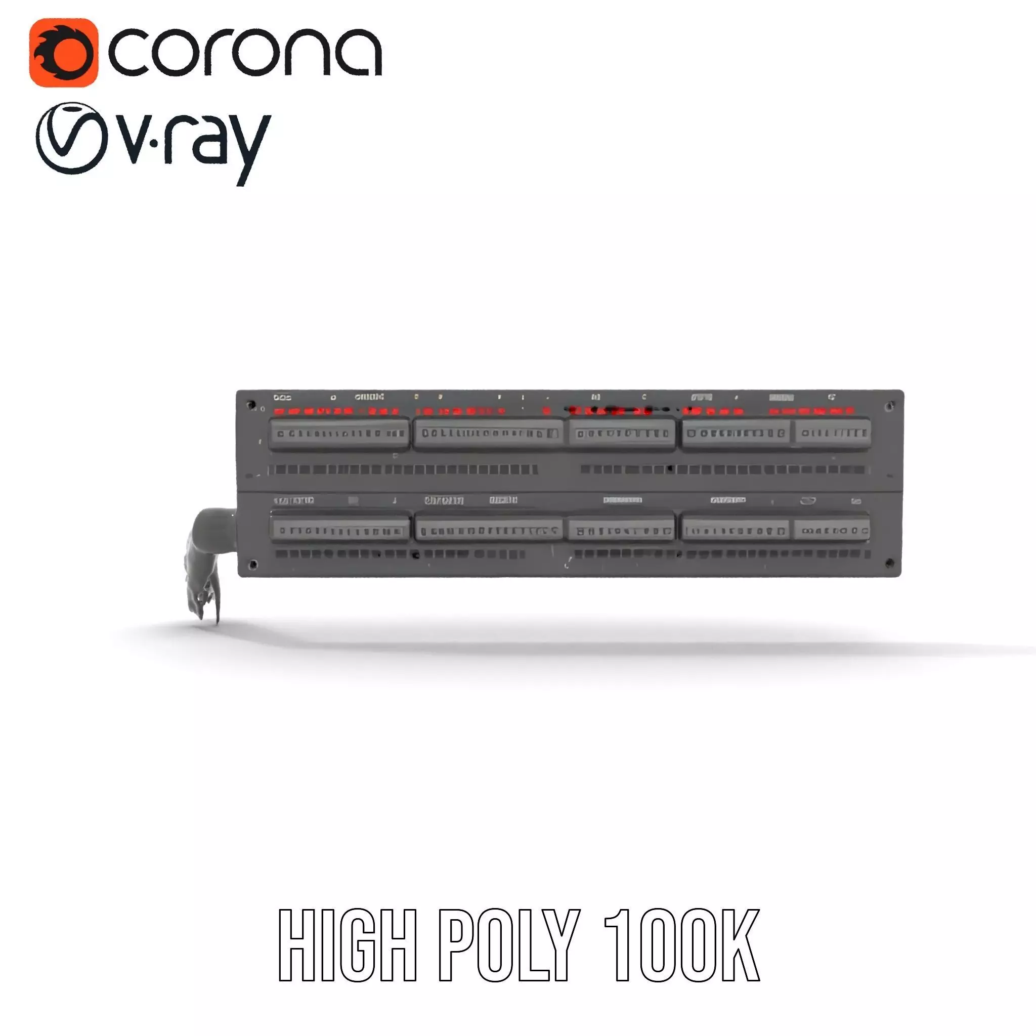 Stacked Patch Panel Rack model pack Low-poly 3D model_20