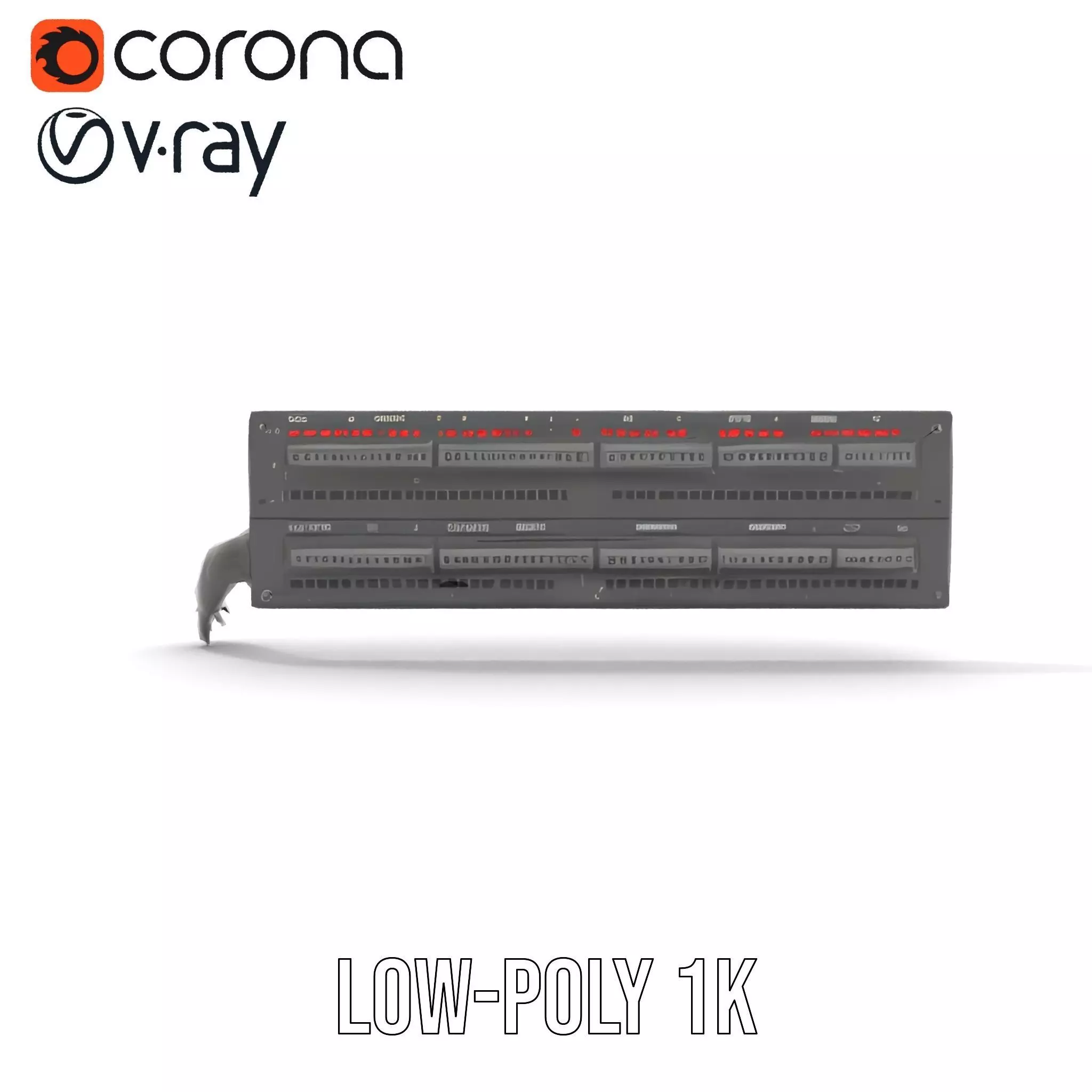 Stacked Patch Panel Rack model pack Low-poly 3D model_14